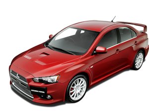 汽车 SUV 红色 三菱 lancer evo