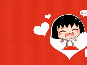 安卓动漫 卡通 插画 剪刀手 小丸子 妖未初手机壁纸