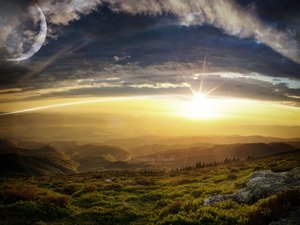 安卓风景 高山 日出 奇幻梦境手机壁纸