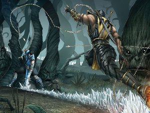 安卓游戏 Cg图 高清 Mortal Kombat Scorpion Vs Sub-Zero手机壁纸