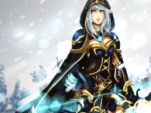安卓游戏 插画 游戏美女 英雄联盟 寒冰射手 艾希手机壁纸