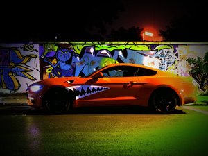 安卓福特 野马 Mustang 万圣节 改装 宽屏手机壁纸