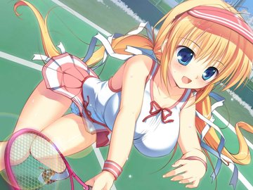 动漫 动漫少女 真夏之夜的雪物语 打网球