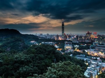风景 旅游 中国 台湾 台北 101大厦 城市 夜景
