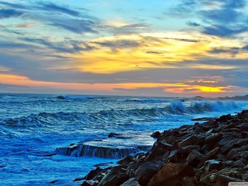 风景 大海 礁石 浪花