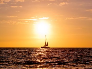 风景 落日 夕阳 地平线 海洋 大海 落日余晖