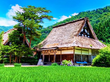 风景 草地 房屋 建筑 摄影