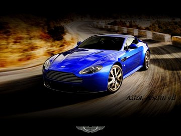 汽车 超跑 蓝色 阿斯顿·马丁 V8 Vantage S