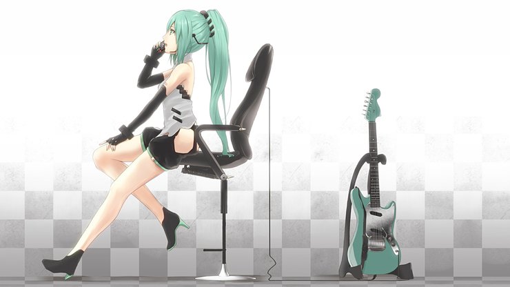 动漫 动漫少女 插画 可爱 初音