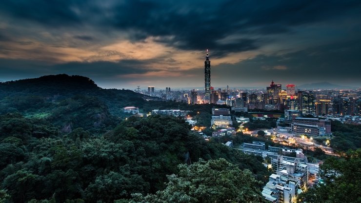 风景 旅游 中国 台湾 台北 101大厦 城市 夜景