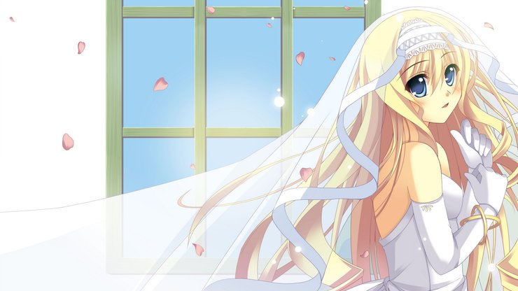 安卓手机动漫 动漫少女 插画 可爱 婚纱高清壁纸