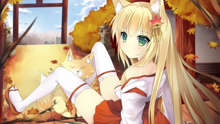 安卓手机动漫 动漫少女 插画 可爱 猫女郎高清壁纸