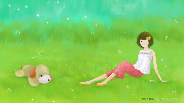 安卓手机动漫 卡通 插画 手绘 可爱 梦里飞插画高清壁纸