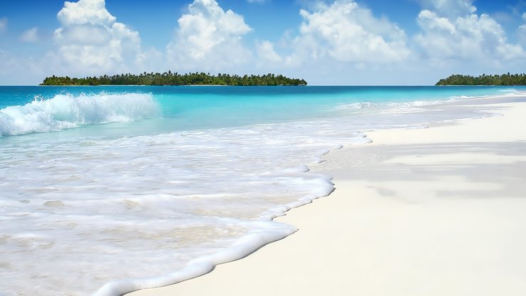 安卓风景 旅游 沙滩 浪花手机壁纸