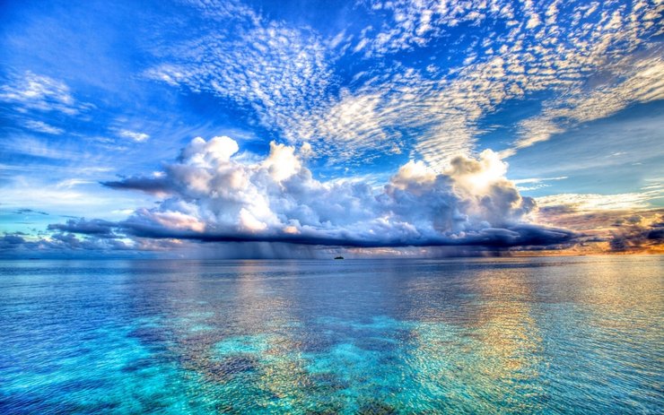 安卓手机风景 海洋 蓝天 白云高清壁纸
