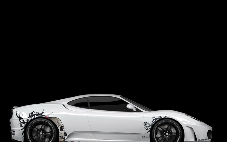 安卓手机白色 死神 骷髅 Ferrari F430 Calavera 汽车 法拉利高清壁纸